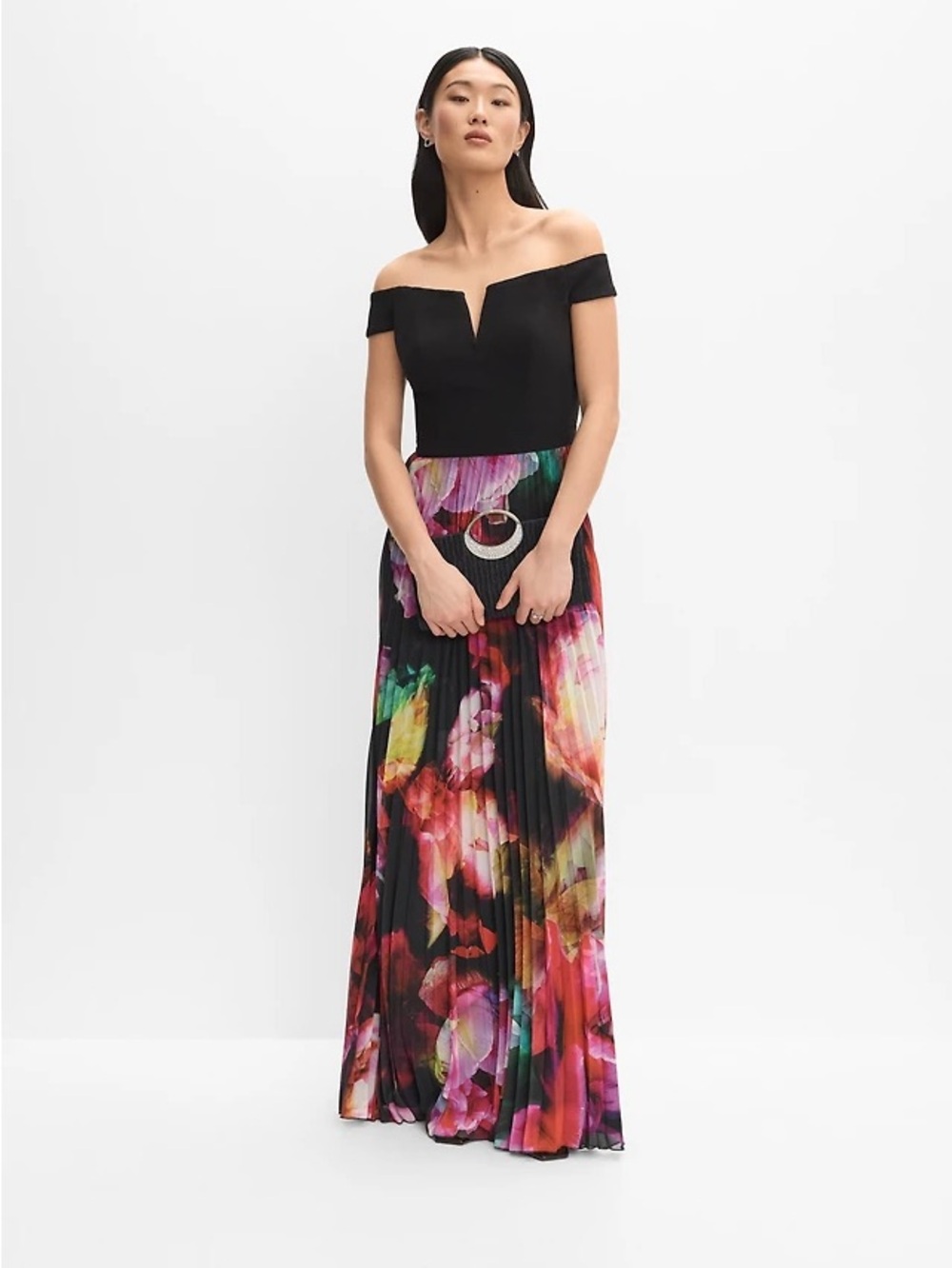 B&A Nites Off-Shoulder Floral Gown – NWT